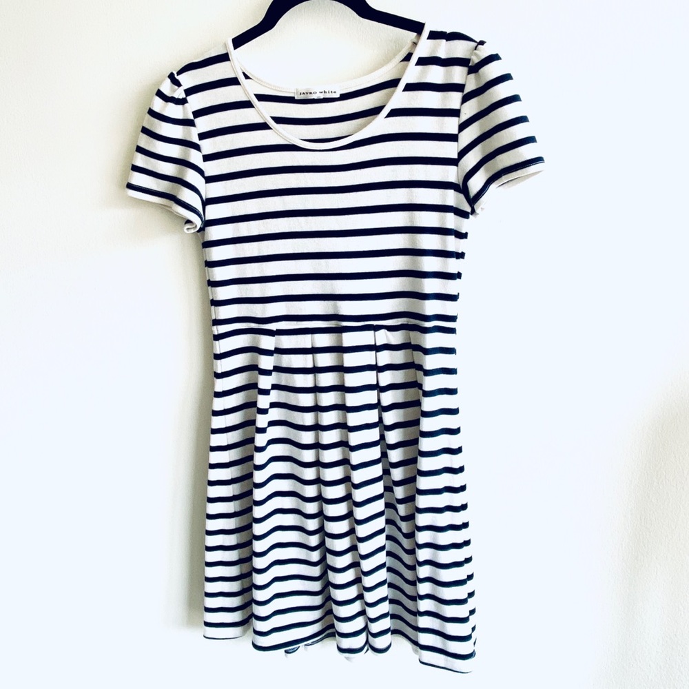 Blue and White Short-Sleeve Dress!